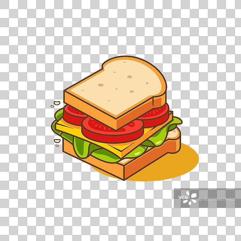 一组美味的三明治图片素材