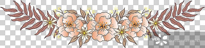 彩色花卉分隔线图片素材