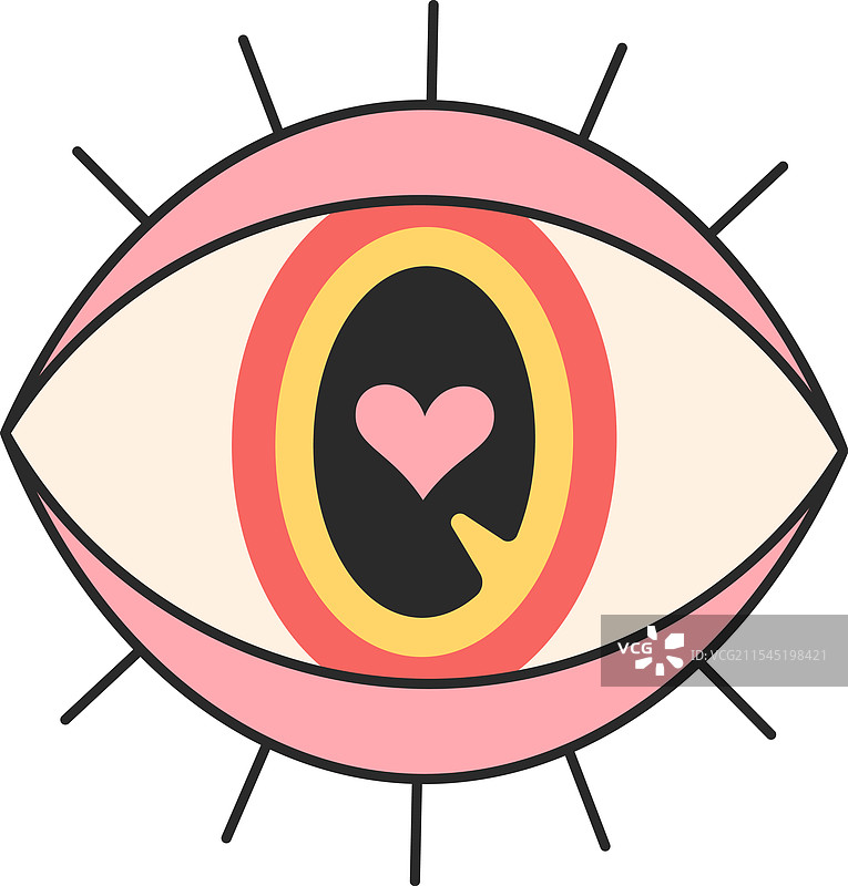 充满爱的炫酷睁眼元素图片素材