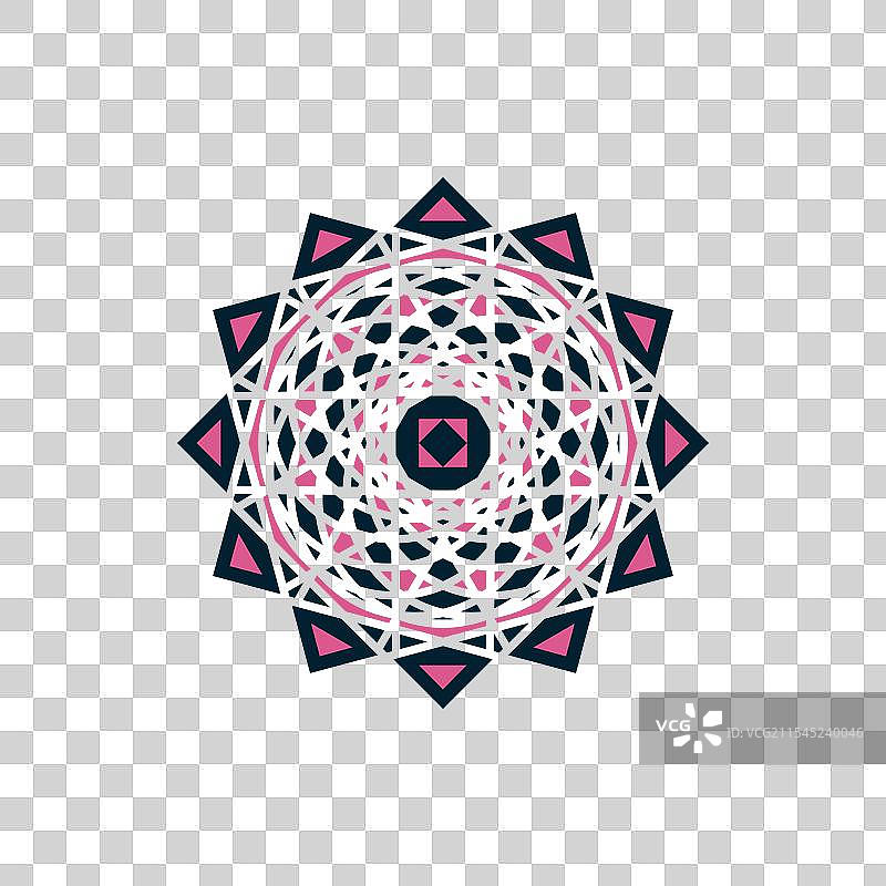 阿拉伯马赛克几何徽章图片素材