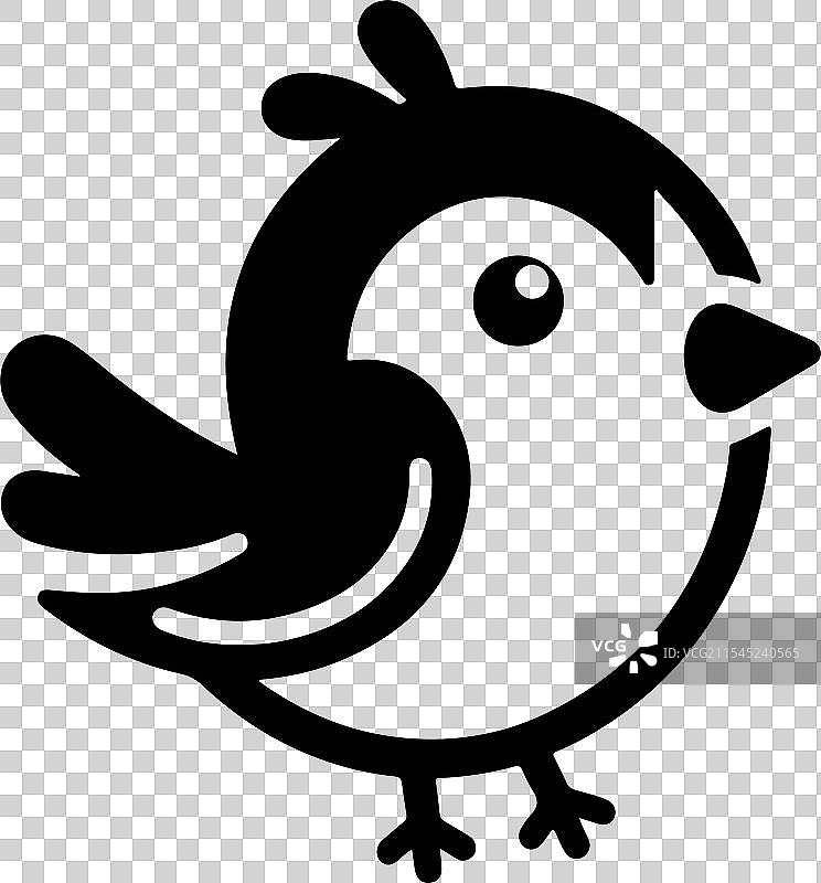 小鸟剪影标志 - 浅色背景矢量图图片素材