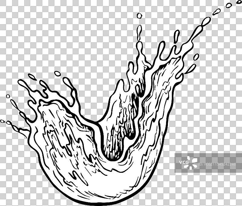 一溅液态水或一杯黑色饮料图片素材
