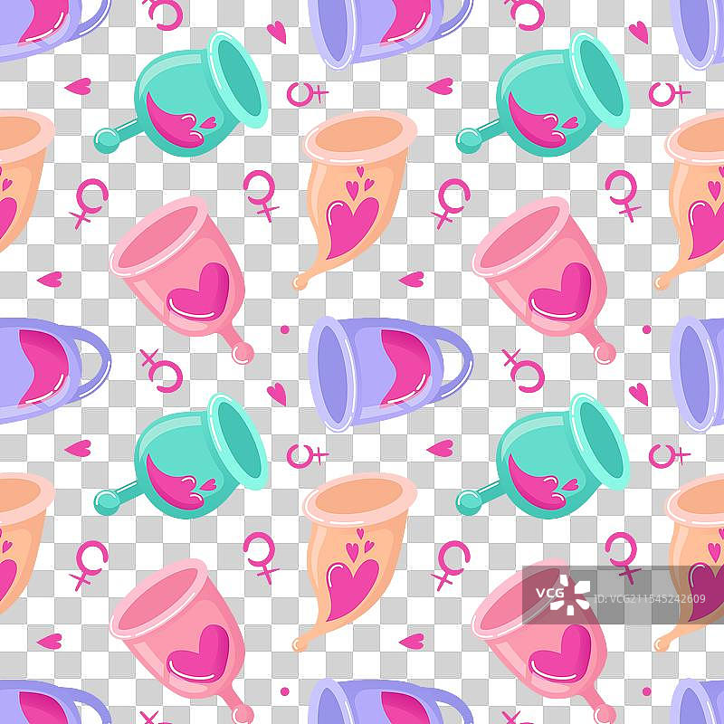 无缝设计，展示月经杯和图片素材
