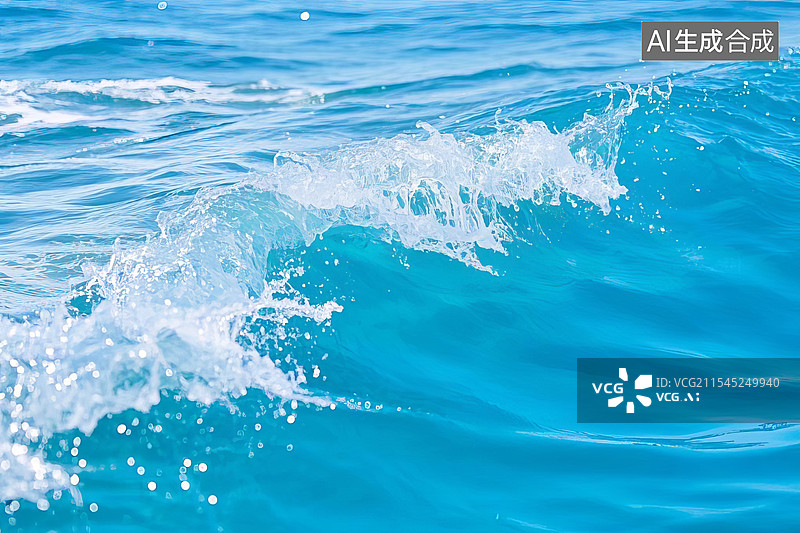 【AI数字艺术】海浪 波浪 蓝色的海图片素材