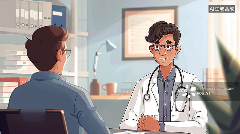 【AI数字艺术】医生与患者的诊疗场景图片素材
