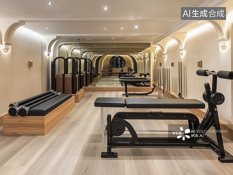 【AI数字艺术】高端奢侈健身房内部图片素材