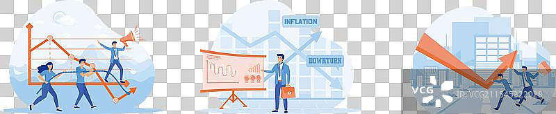 经济衰退导致公司资金减少图片素材