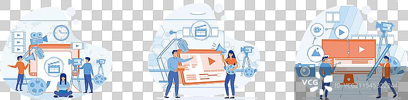 文员、设计师、编辑和导演的团队合作图片素材