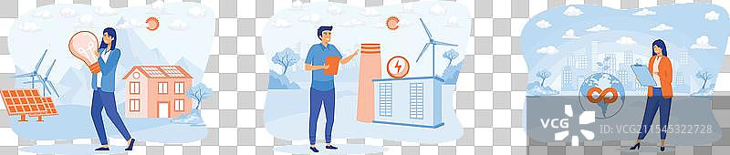 循环经济更新电能和图片素材