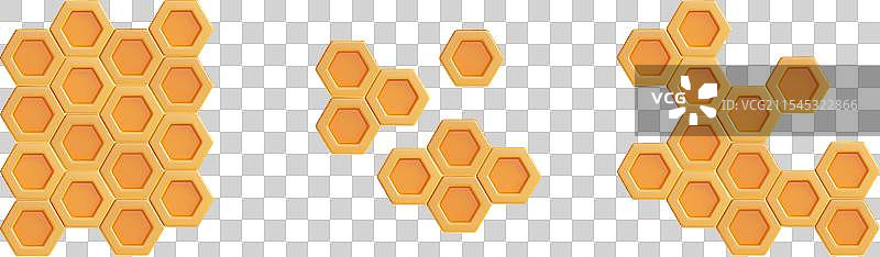 不同风格的3D蜂窝组合图片素材