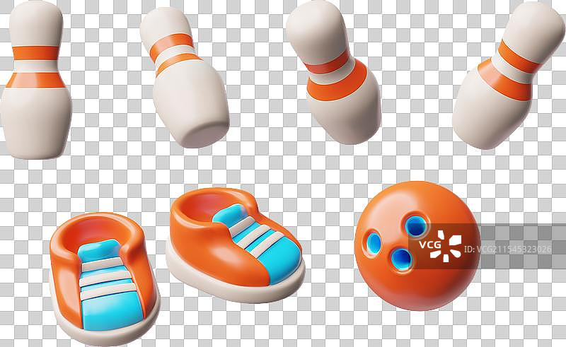 体积3D保龄球套装图片素材