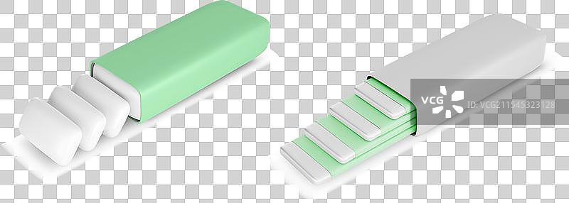 不同口香糖包装的3D风格组合图片素材