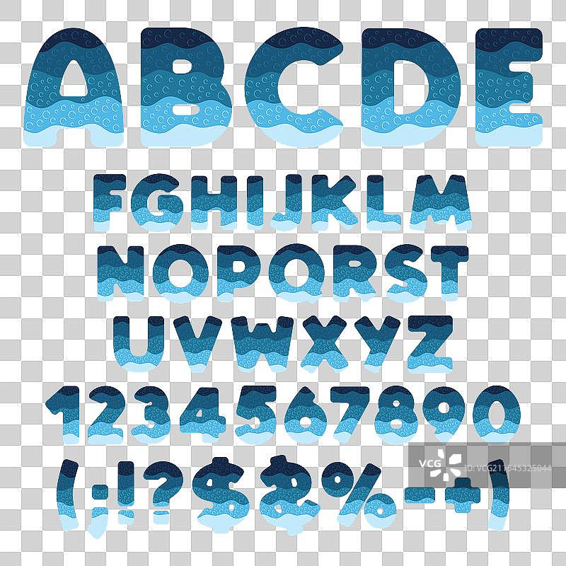 带气泡的层次字母字体图片素材