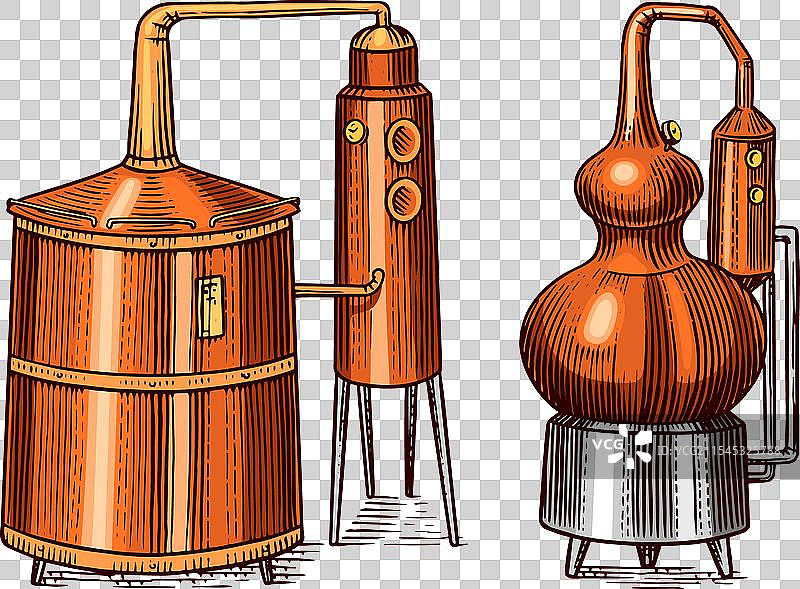 制备龙舌兰的蒸馏酒设备图片素材