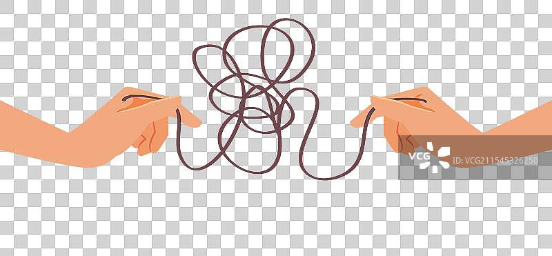 手部解开线头，心理治疗概念图片素材