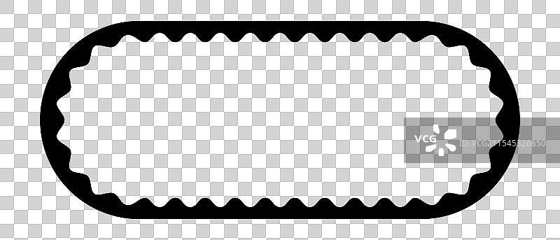 带波浪边缘的椭圆框，矩形形状图片素材