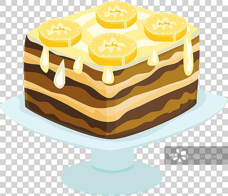 巧克力蛋糕配柠檬片，放在蛋糕架上，美味可口图片素材