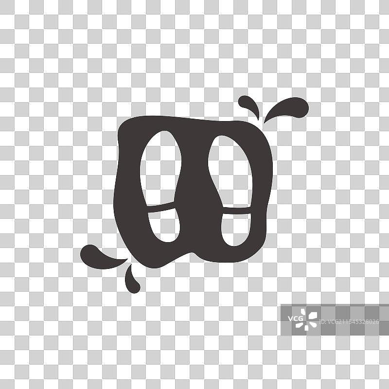 涂鸦泥鞋印简单标志图片素材