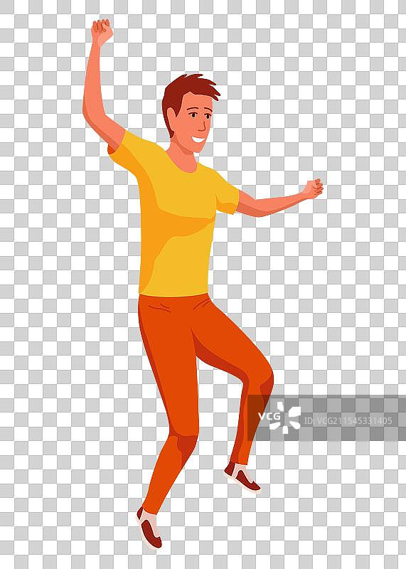 快乐跳跃的人们，积极向上的年轻男性图片素材
