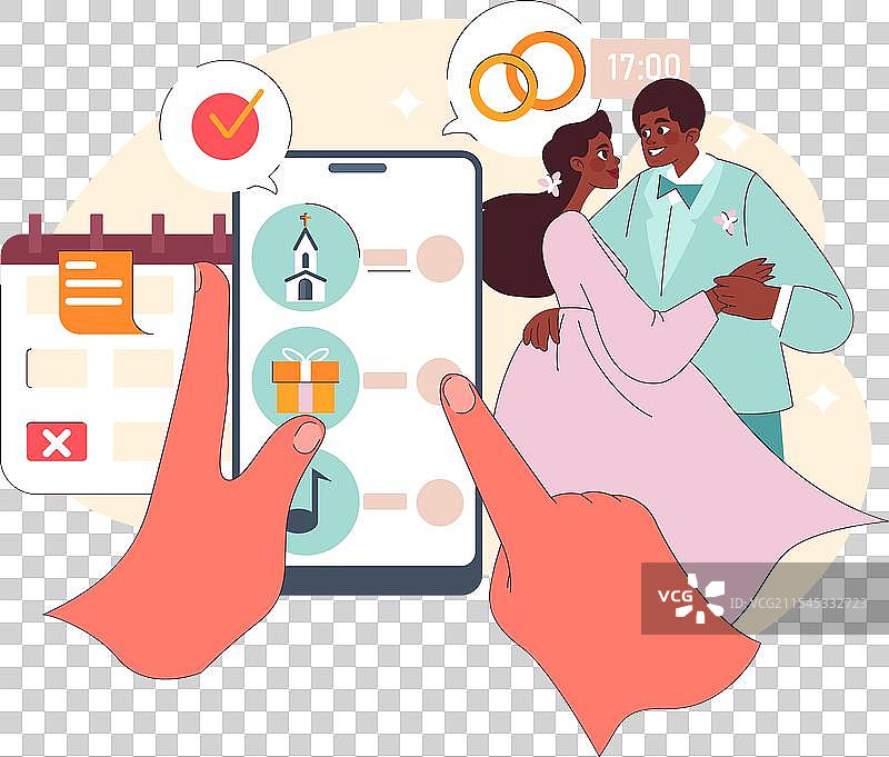 婚礼协调员概念平面图图片素材