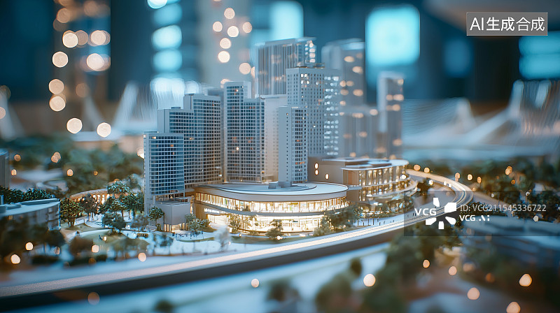 【AI数字艺术】未来都市科技模型展示图片素材
