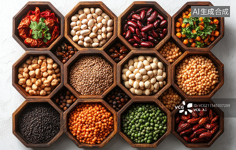【AI数字艺术】各种豆类特写图片素材