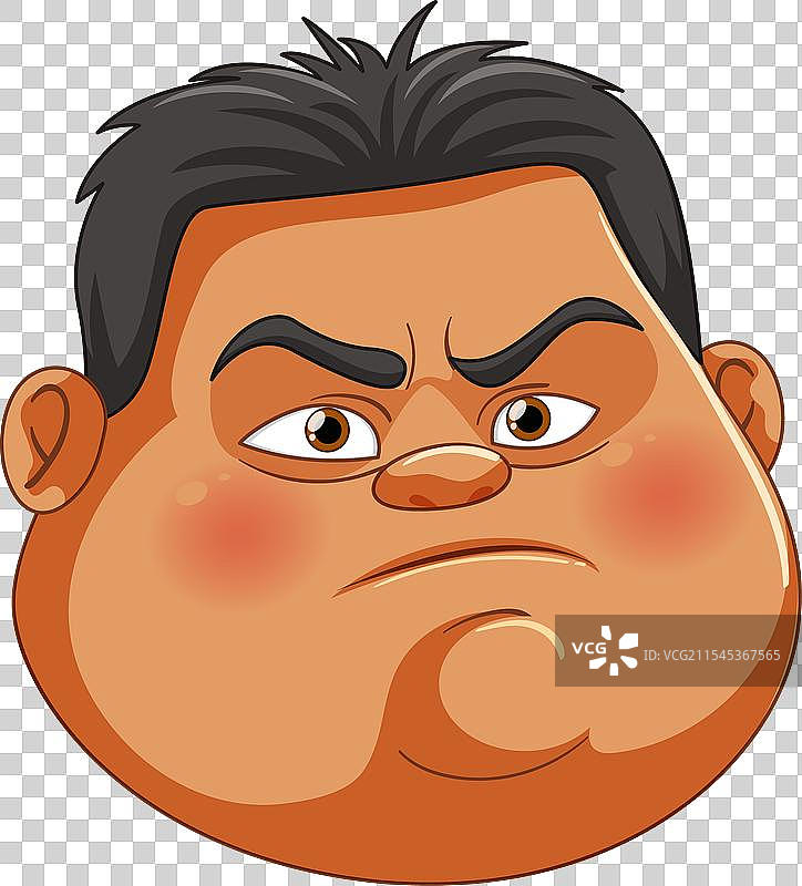 一个不满的卡通男人图片素材