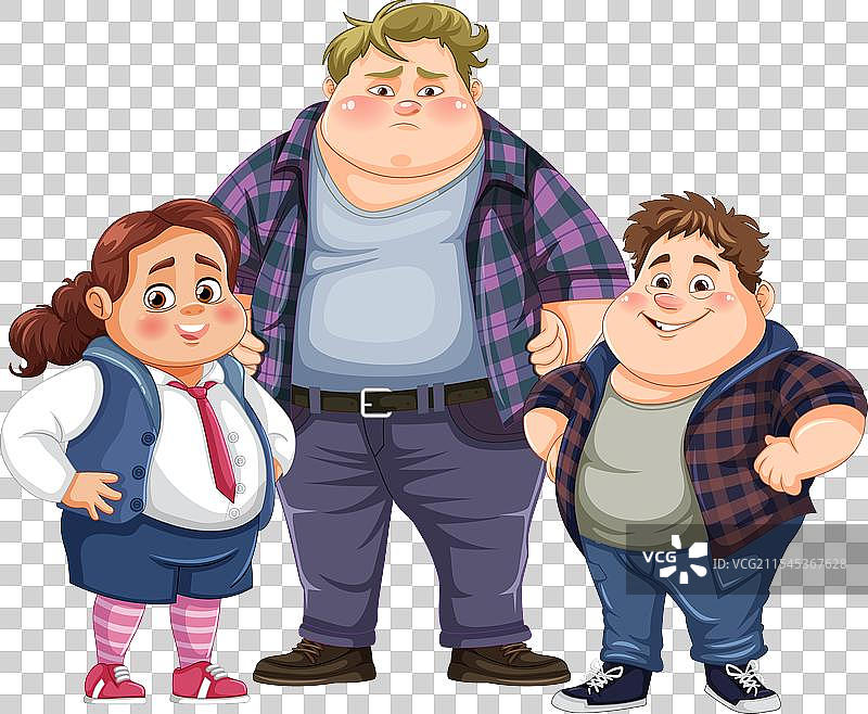 快乐的卡通家庭图片素材