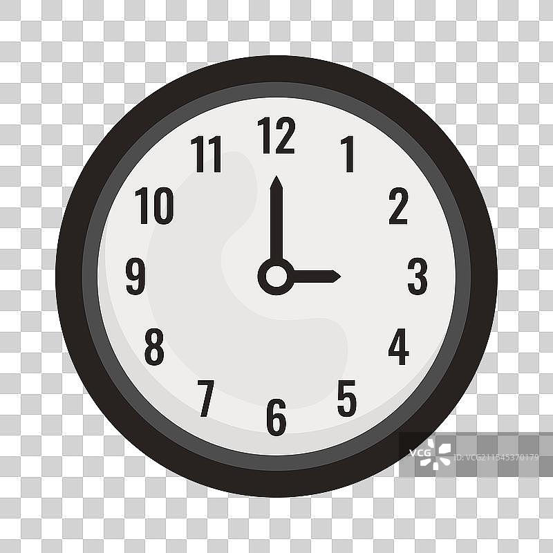 黑色平面风格的办公室时钟商务钟表图片素材