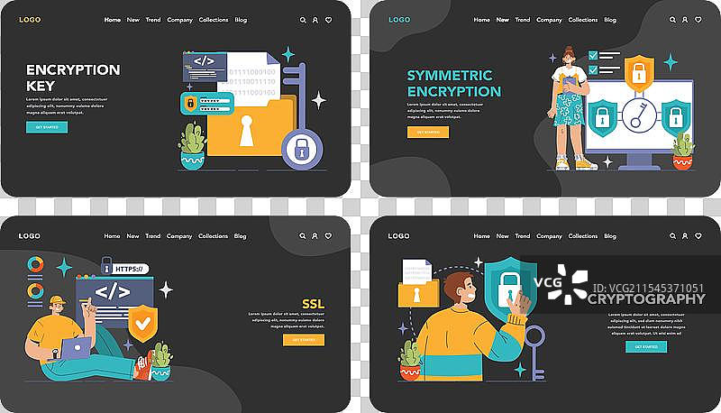 个人数据加密网页或着陆页设置图片素材