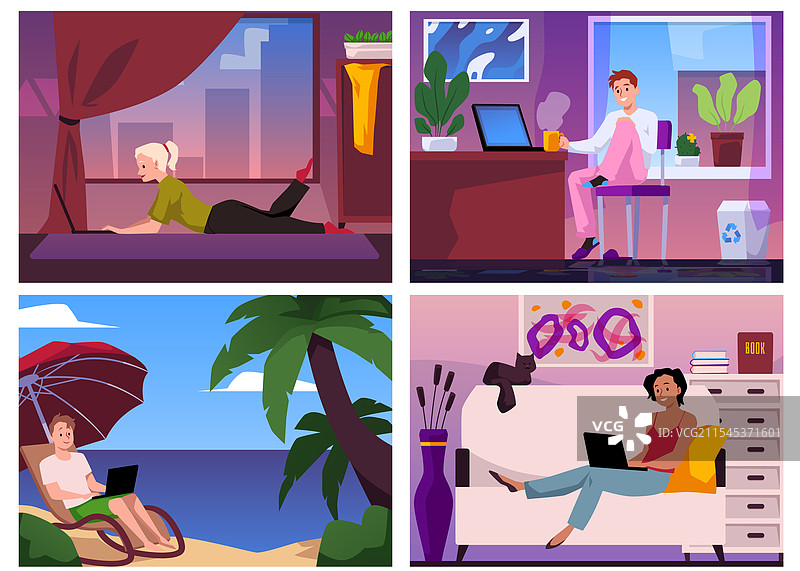 远程工作的自由职业者福利图片素材