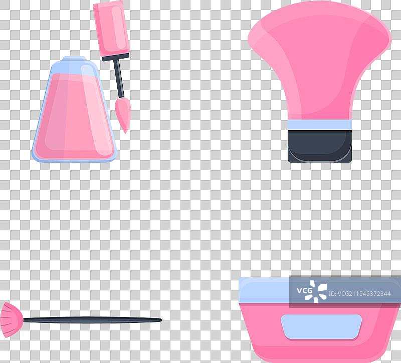 卡通美甲配件图标集图片素材