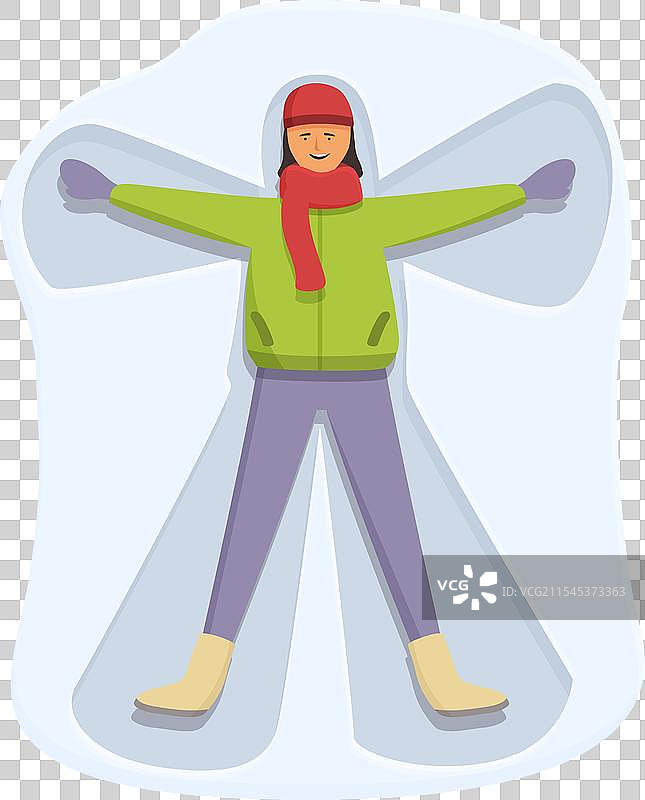 微笑的孩子雪天使图标卡通冬季图片素材