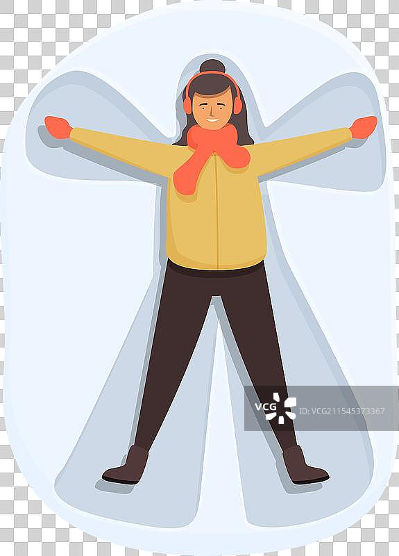 可爱的雪天天使卡通图标，搞笑风格图片素材