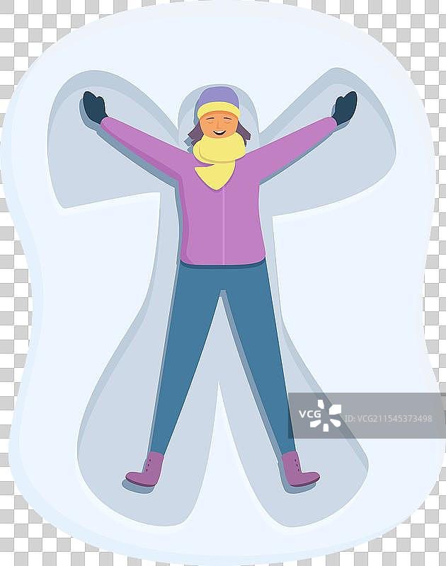 有趣的雪天天使图标卡通画图片素材