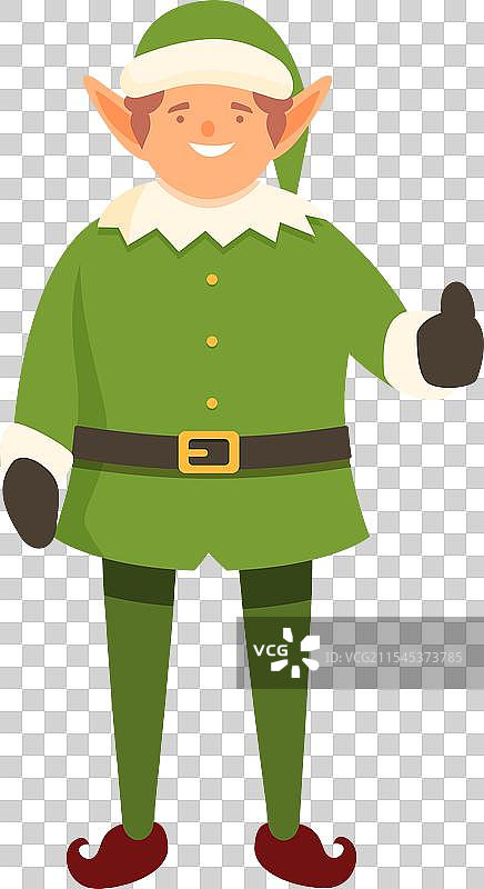 小精灵竖起大拇指的卡通图标，快乐的表情图片素材