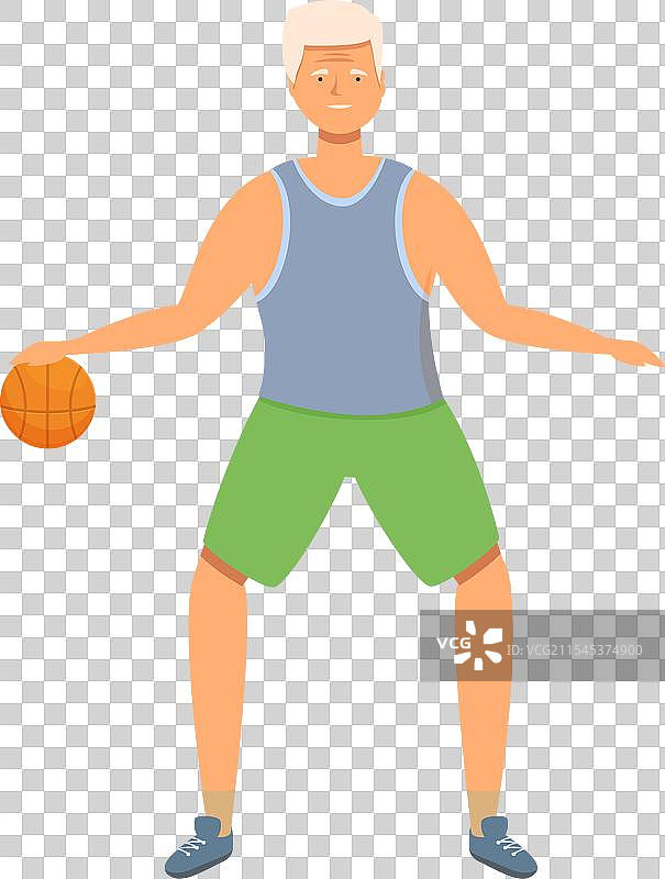 老年人打篮球图标卡通图片素材