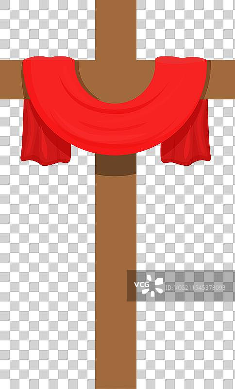 快乐的木十字架图标卡通风格图片素材