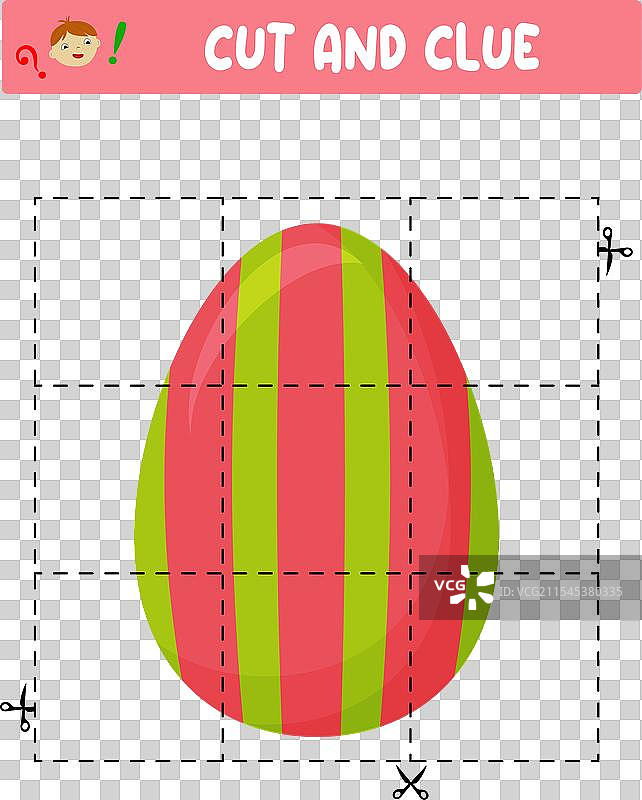 剪切和粘贴复活节彩蛋的教育游戏图片素材