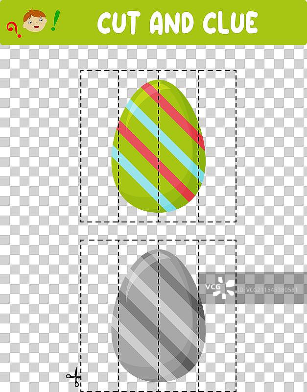 剪切和粘贴复活节彩蛋的教育游戏图片素材