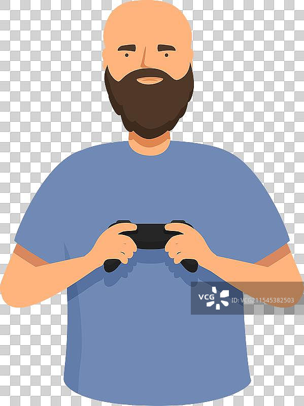 胡须年轻游戏玩家图标卡通数字图像图片素材