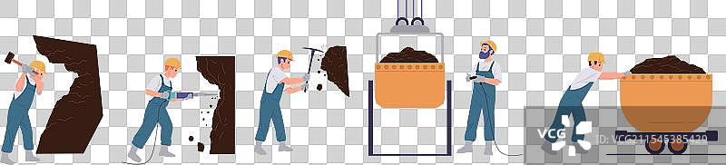 煤矿行业场景与人物角色图片素材