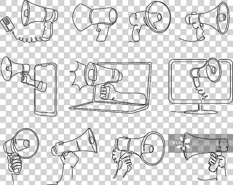 连续一行手持扩音器图片素材