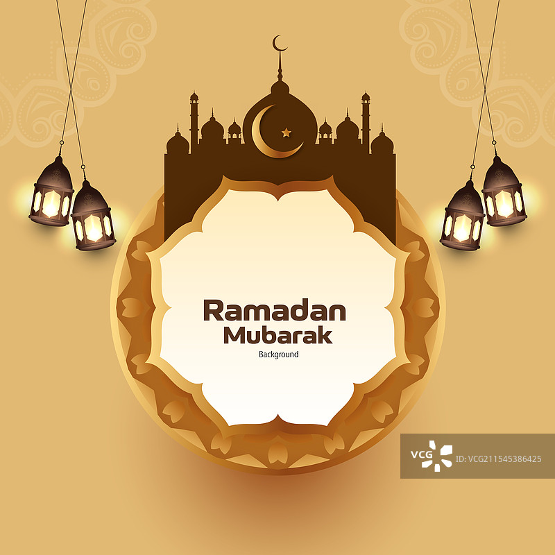 拉马丹穆巴拉克书法贺卡 伊斯兰教图片素材