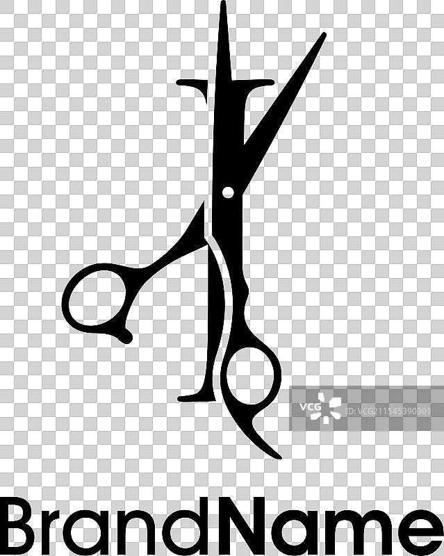 奢华的字母I剪刀标志图片素材