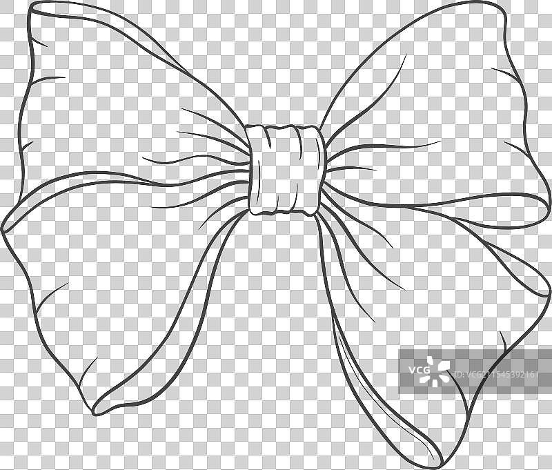 手绘风格的发饰蝴蝶结图片素材