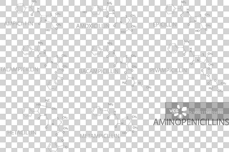 阿莫西林分子骨架化学式图片素材