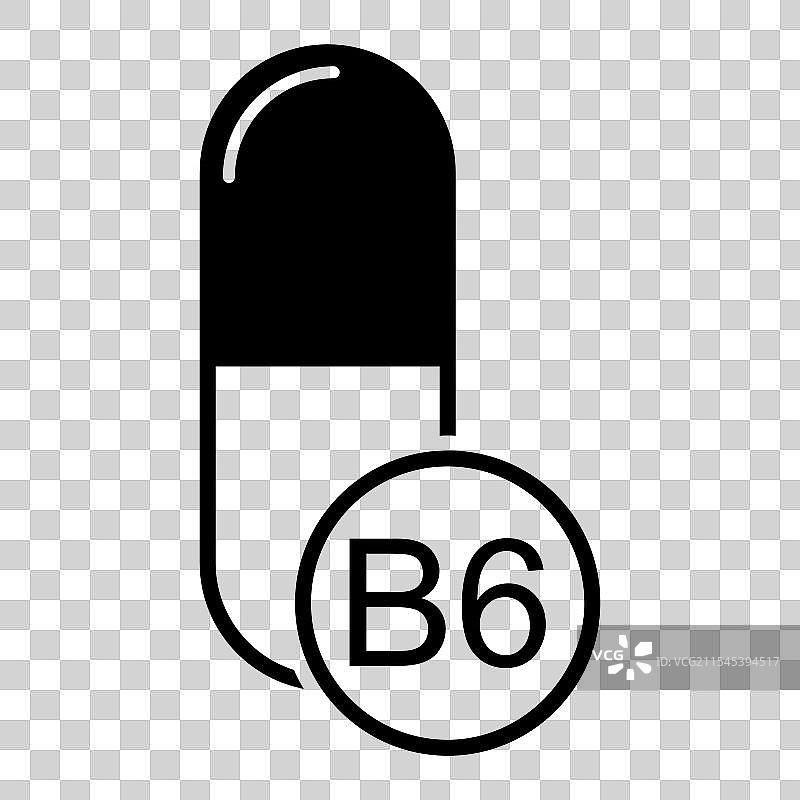 维生素B6图标 健康药物胶囊补充剂图片素材