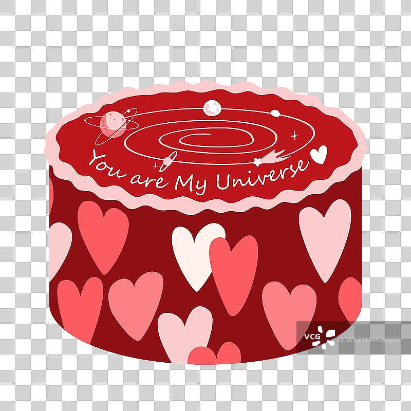 情人节便当蛋糕，装饰有涂鸦图案图片素材