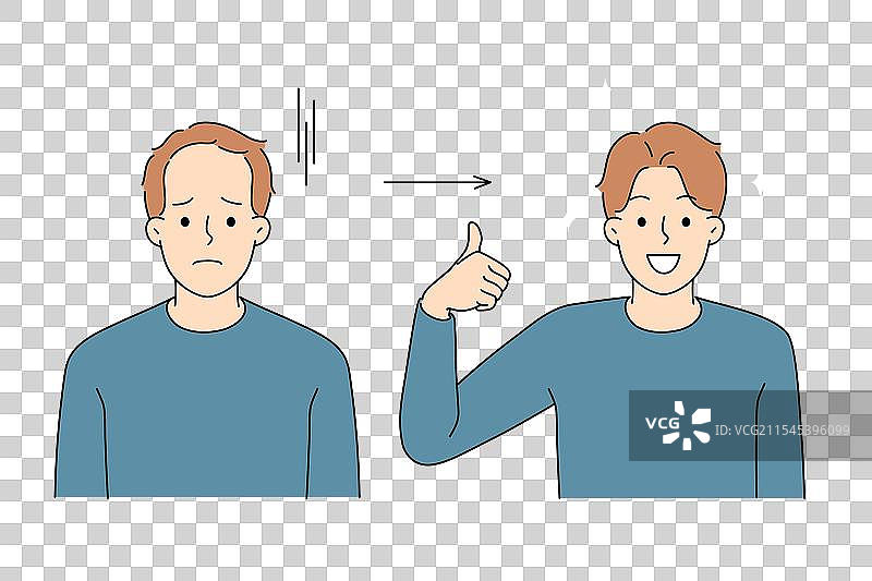 年轻男子进行了接发手术以提升形象图片素材